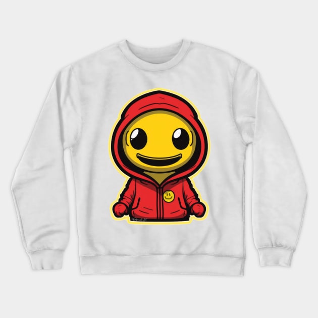 Cool Alien with a Hooded Pullover design #8 Crewneck Sweatshirt by Farbrausch Art